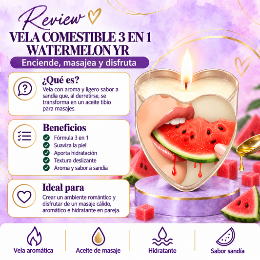 Vela Comestible 3-en-1 – Watermelon / Sandia🍉