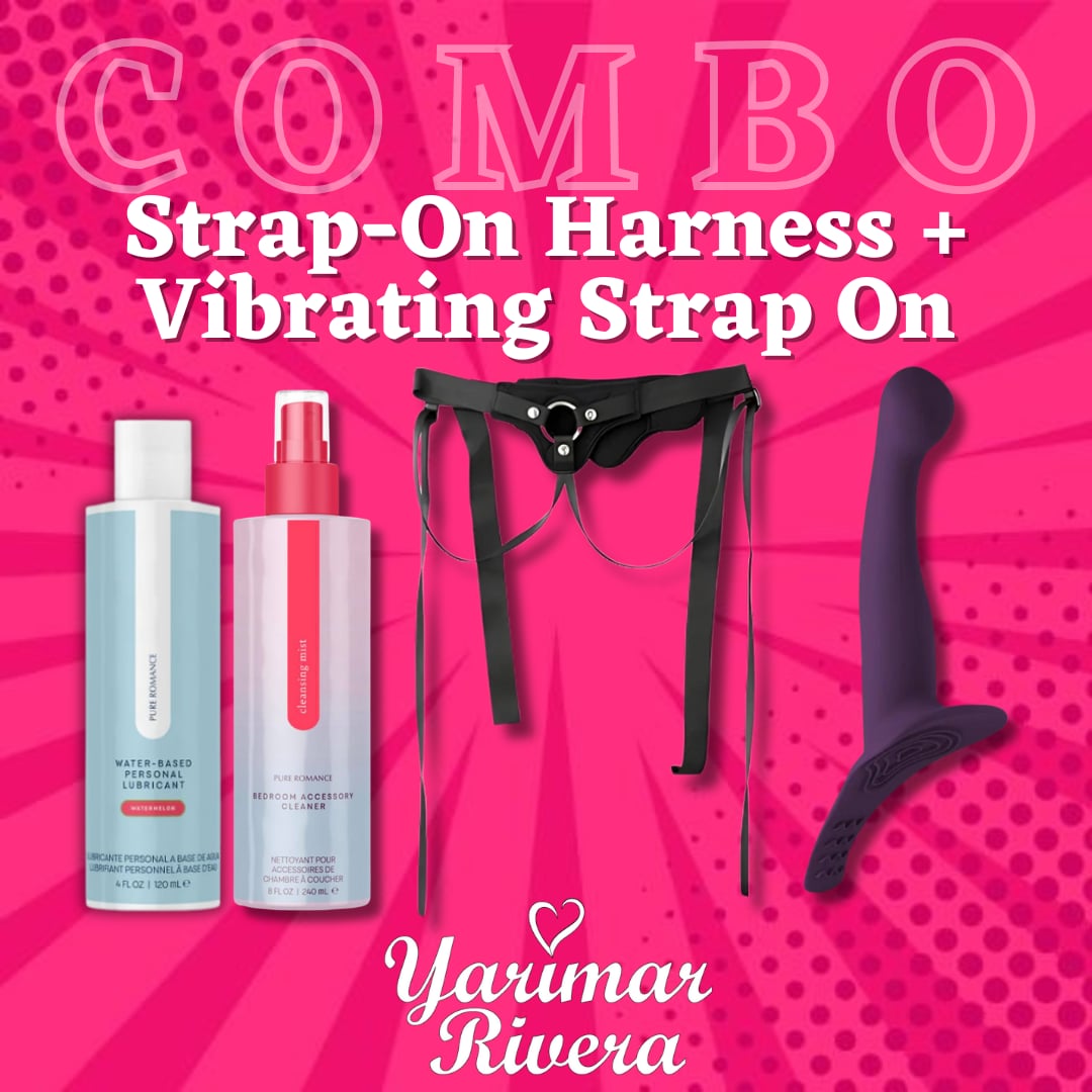 Strap-On Harness + Vibrating Strap On Combo
