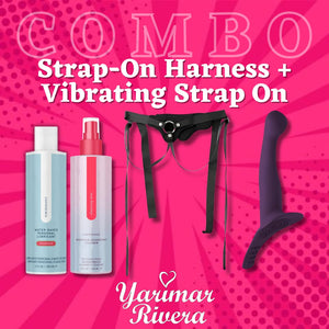Strap-On Harness + Vibrating Strap On Combo