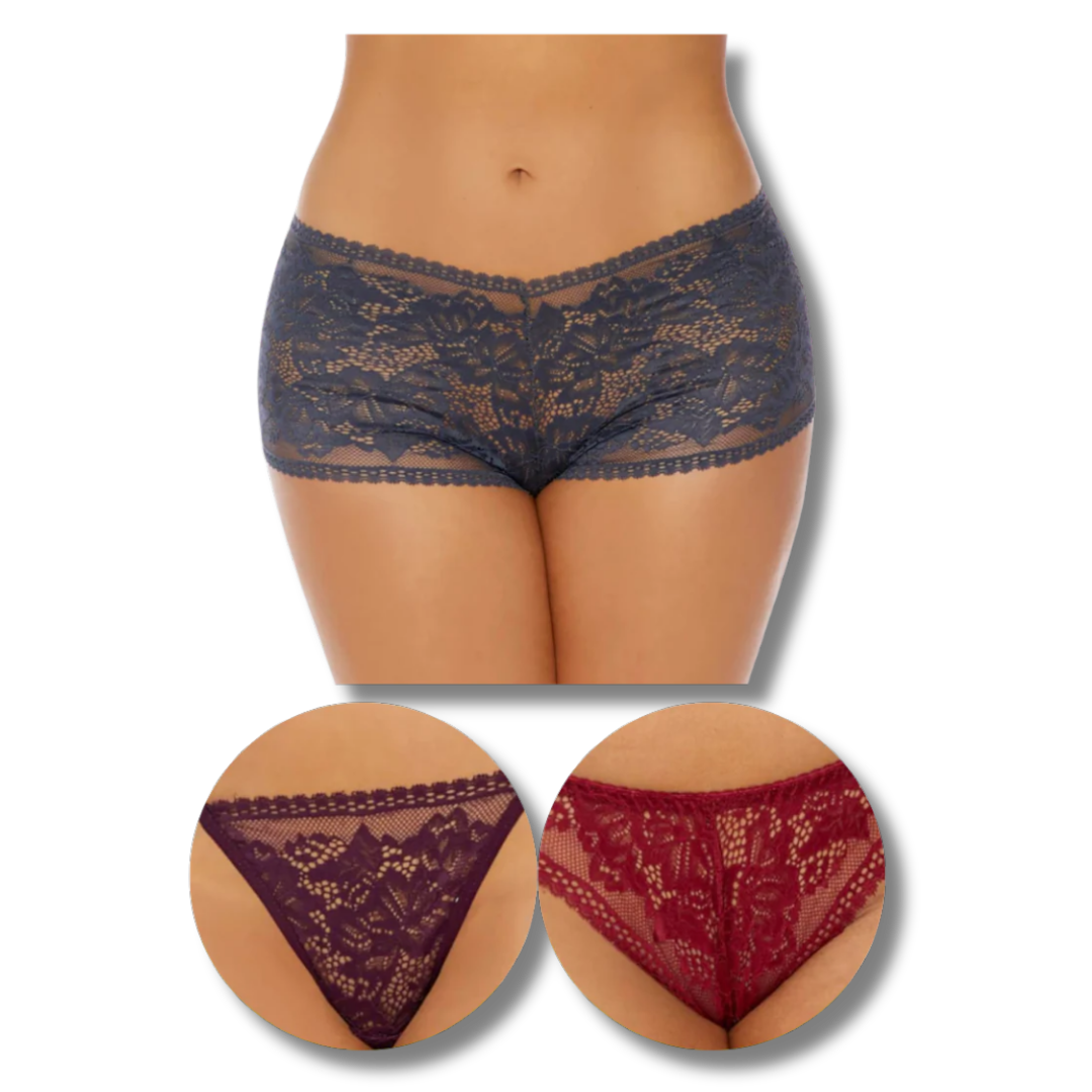 Hollywood Hues Boy Short Panty Set - Hot Pant