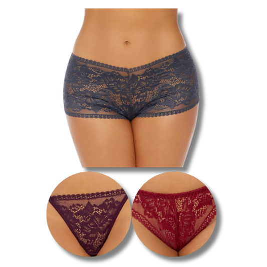 Hollywood Hues Boy Short Panty Set - Hot Pant