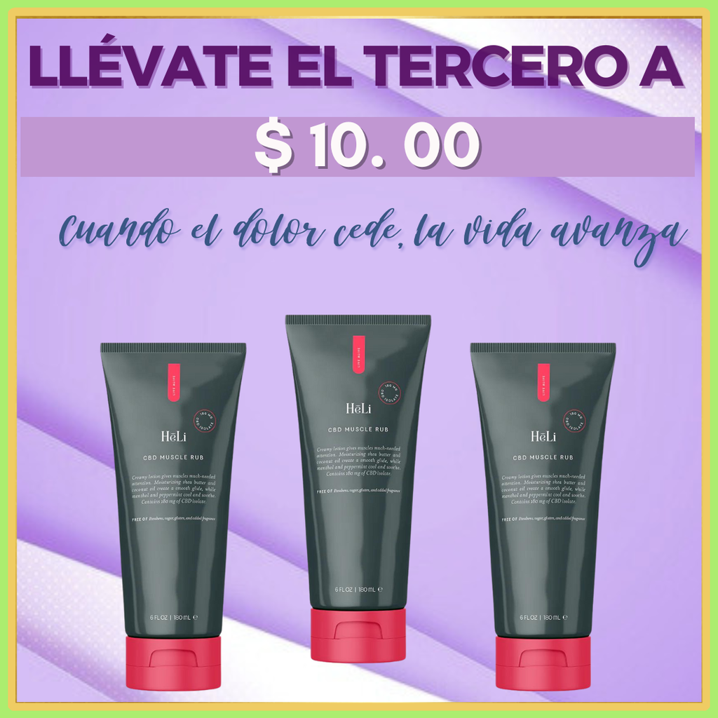 Trío Pack Compra 2 y la Tercera en $10.00 Heli Músculos Sin Dolor