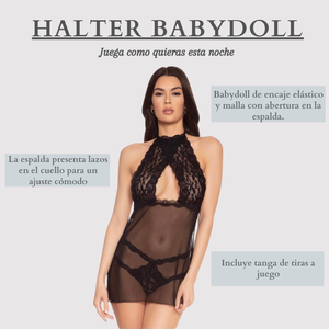 Halter Babydoll With Strappy G-String
